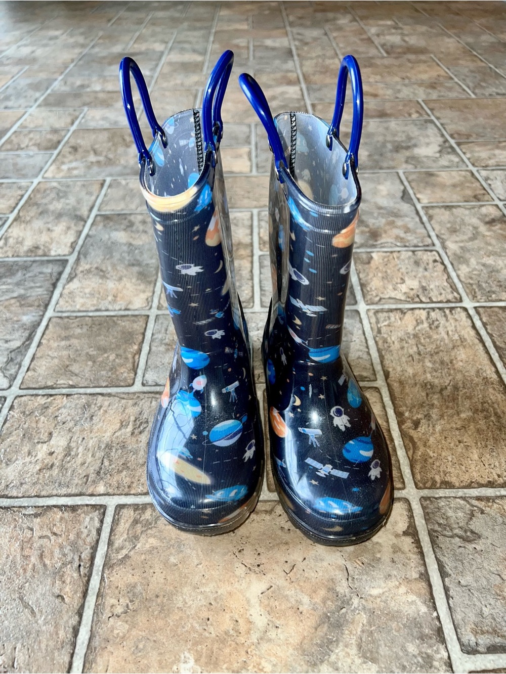 Little Kid sz 12 Light-Up Space Rain Boots
